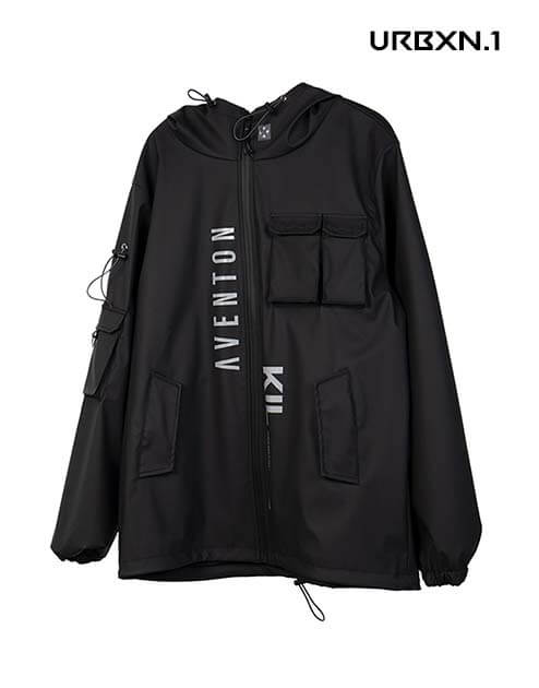 black techwear jacket