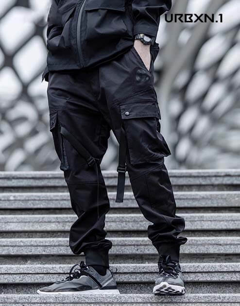 Niepce Inc Streetwear Mens Techwear Jogger Pants with Straps (Black-1,  Small) at  Men's Clothing store